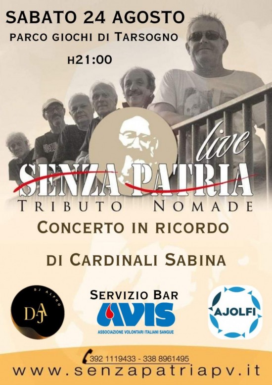 Tributo Nomade  - Concerto in ricordo di Cardinali Sabina - AVIS